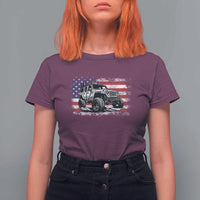 American Flag UTV Side By Side SXS Off Road Car T Shirt For Women - Wonder Print Shop