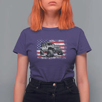 American Flag UTV Side By Side SXS Off Road Car T Shirt For Women - Wonder Print Shop