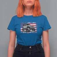 American Flag UTV Side By Side SXS Off Road Car T Shirt For Women - Wonder Print Shop