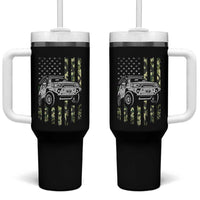 Camouflage American Flag UTV Side By Side SXS Off Road Car Tumbler With Handle - Wonder Print Shop