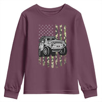 Camouflage American Flag UTV Side By Side SXS Off Road Car Youth Sweatshirt - Wonder Print Shop