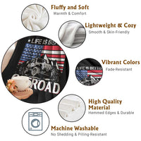Life Is Better Off Road Car Throw Blanket American Flag Mountain Adventure - Wonder Print Shop
