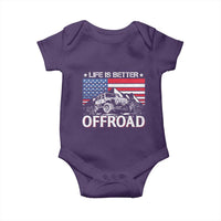Life Is Better Off Road Car Baby Onesie American Flag Mountain Adventure - Wonder Print Shop