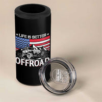 Life Is Better Off Road Car 4 in 1 Can Cooler Tumbler American Flag Mountain Adventure - Wonder Print Shop