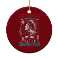 Native American Women Ceramic Ornament Frybread Thighs Skoden Eyes Dreamcatcher