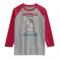 Native American Women Raglan Shirt Frybread Thighs Skoden Eyes Dreamcatcher - Wonder Print Shop