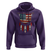 Native American Vintage Feathers USA Flag Hoodie - Wonder Print Shop