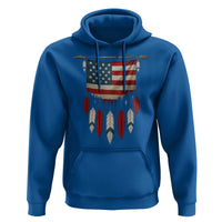 Native American Vintage Feathers USA Flag Hoodie - Wonder Print Shop