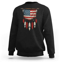 Native American Vintage Feathers USA Flag Sweatshirt - Wonder Print Shop