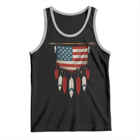 Native American Vintage Feathers USA Flag Tank Top - Wonder Print Shop