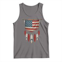 Native American Vintage Feathers USA Flag Tank Top - Wonder Print Shop