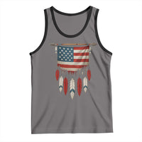 Native American Vintage Feathers USA Flag Tank Top - Wonder Print Shop