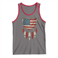 Native American Vintage Feathers USA Flag Tank Top - Wonder Print Shop
