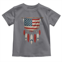 Native American Vintage Feathers USA Flag Toddler T Shirt - Wonder Print Shop