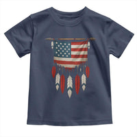 Native American Vintage Feathers USA Flag Toddler T Shirt - Wonder Print Shop
