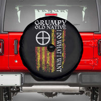 Funny Native American Spare Tire Cover Grumpy Old Native I Do What I Want American Flag - Wonder Print Shop