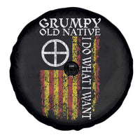 Funny Native American Spare Tire Cover Grumpy Old Native I Do What I Want American Flag - Wonder Print Shop