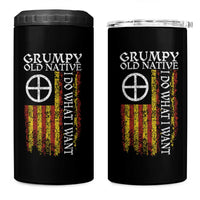 Funny Native American 4 in 1 Can Cooler Tumbler Grumpy Old Native I Do What I Want American Flag - Wonder Print Shop
