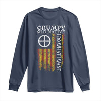 Funny Native American Long Sleeve Shirt Grumpy Old Native I Do What I Want American Flag - Wonder Print Shop