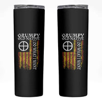 Funny Native American Skinny Tumbler Grumpy Old Native I Do What I Want American Flag - Wonder Print Shop