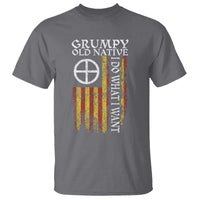 Funny Native American T Shirt Grumpy Old Native I Do What I Want American Flag - Wonder Print Shop