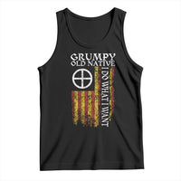 Funny Native American Tank Top Grumpy Old Native I Do What I Want American Flag - Wonder Print Shop