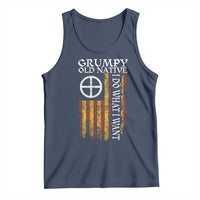 Funny Native American Tank Top Grumpy Old Native I Do What I Want American Flag - Wonder Print Shop