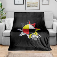 Oglala Lakota Native American Medicine Wheel Feathers Throw Blanket - Wonder Print Shop
