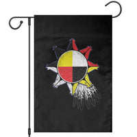Oglala Lakota Native American Medicine Wheel Feathers Garden Flag - Wonder Print Shop