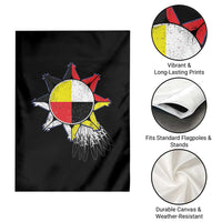 Oglala Lakota Native American Medicine Wheel Feathers Garden Flag - Wonder Print Shop