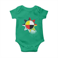 Oglala Lakota Native American Medicine Wheel Feathers Baby Onesie - Wonder Print Shop