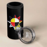 Oglala Lakota Native American Medicine Wheel Feathers 4 in 1 Can Cooler Tumbler - Wonder Print Shop