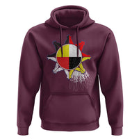Oglala Lakota Native American Medicine Wheel Feathers Hoodie - Wonder Print Shop