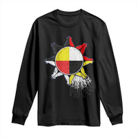 Oglala Lakota Native American Medicine Wheel Feathers Long Sleeve Shirt - Wonder Print Shop