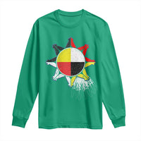 Oglala Lakota Native American Medicine Wheel Feathers Long Sleeve Shirt - Wonder Print Shop