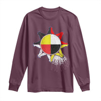 Oglala Lakota Native American Medicine Wheel Feathers Long Sleeve Shirt - Wonder Print Shop