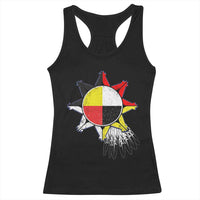 Oglala Lakota Native American Medicine Wheel Feathers Racerback Tank Top - Wonder Print Shop