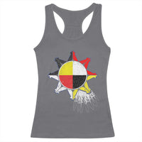 Oglala Lakota Native American Medicine Wheel Feathers Racerback Tank Top - Wonder Print Shop
