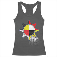 Oglala Lakota Native American Medicine Wheel Feathers Racerback Tank Top - Wonder Print Shop