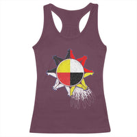 Oglala Lakota Native American Medicine Wheel Feathers Racerback Tank Top - Wonder Print Shop