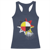 Oglala Lakota Native American Medicine Wheel Feathers Racerback Tank Top - Wonder Print Shop