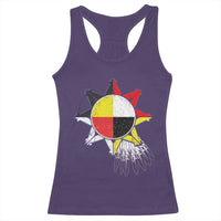 Oglala Lakota Native American Medicine Wheel Feathers Racerback Tank Top - Wonder Print Shop