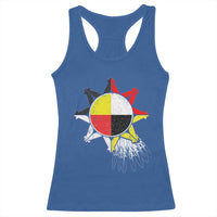 Oglala Lakota Native American Medicine Wheel Feathers Racerback Tank Top - Wonder Print Shop