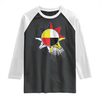 Oglala Lakota Native American Medicine Wheel Feathers Raglan Shirt - Wonder Print Shop