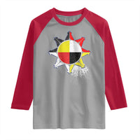 Oglala Lakota Native American Medicine Wheel Feathers Raglan Shirt - Wonder Print Shop