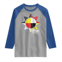 Oglala Lakota Native American Medicine Wheel Feathers Raglan Shirt - Wonder Print Shop