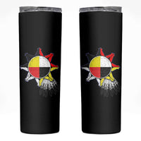 Oglala Lakota Native American Medicine Wheel Feathers Skinny Tumbler - Wonder Print Shop