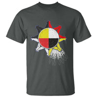 Oglala Lakota Native American Medicine Wheel Feathers T Shirt - Wonder Print Shop