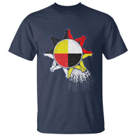 Oglala Lakota Native American Medicine Wheel Feathers T Shirt - Wonder Print Shop