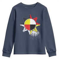 Oglala Lakota Native American Medicine Wheel Feathers Youth Sweatshirt - Wonder Print Shop